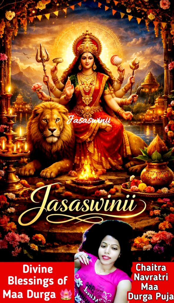 chaitra navratri maa durga puja divine illustration jasaswinii