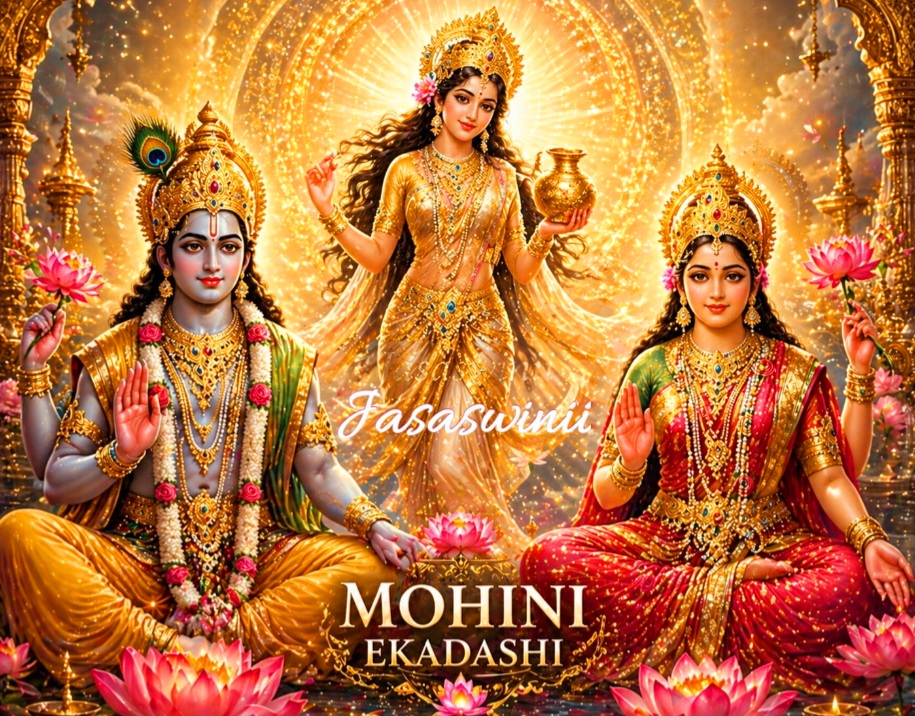 Mohini Ekadashi 2026 Laxmi Narayan Mohini Avatar divine image with beautiful aura